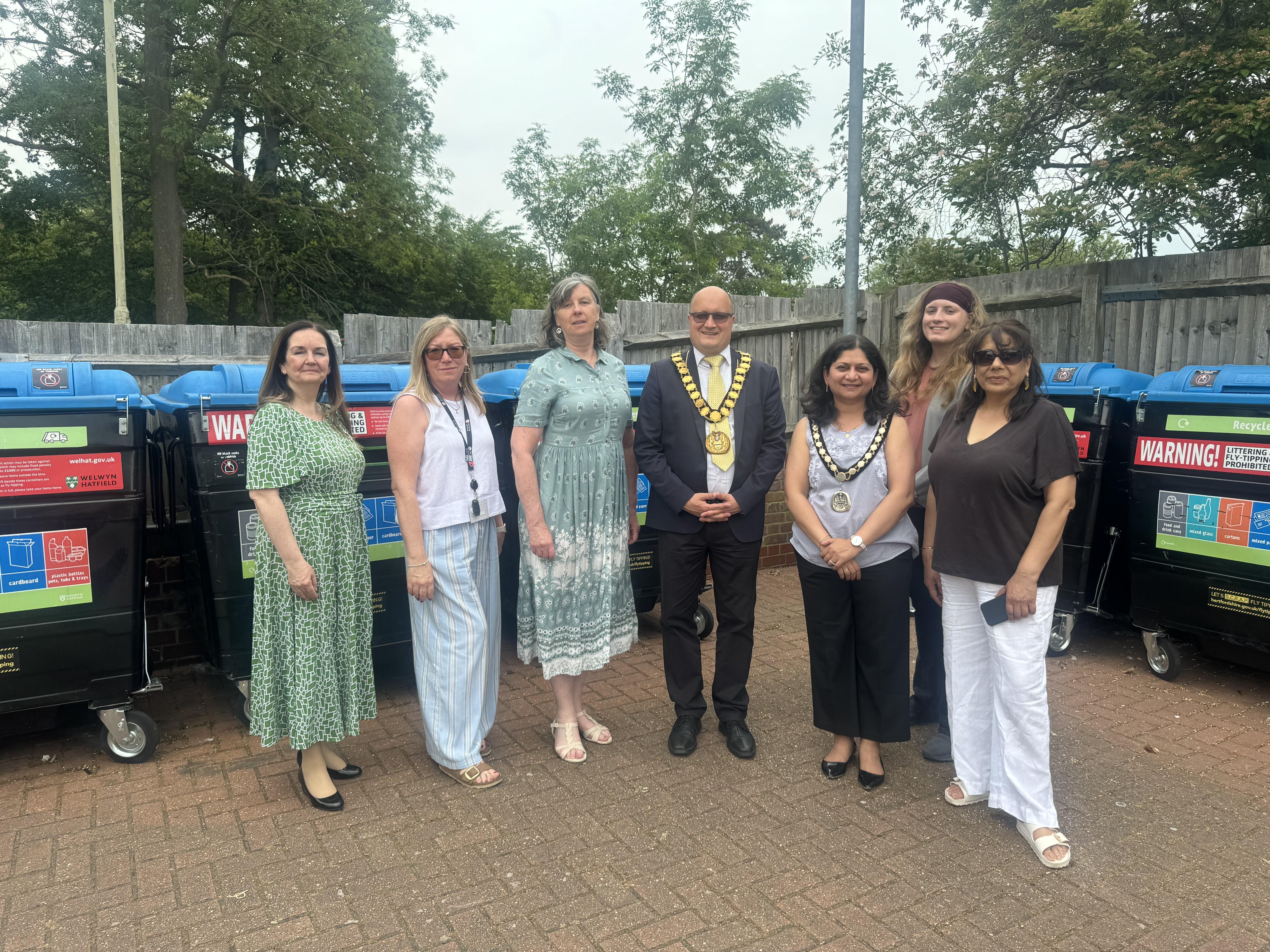 Councillors and council officers at bring bank
