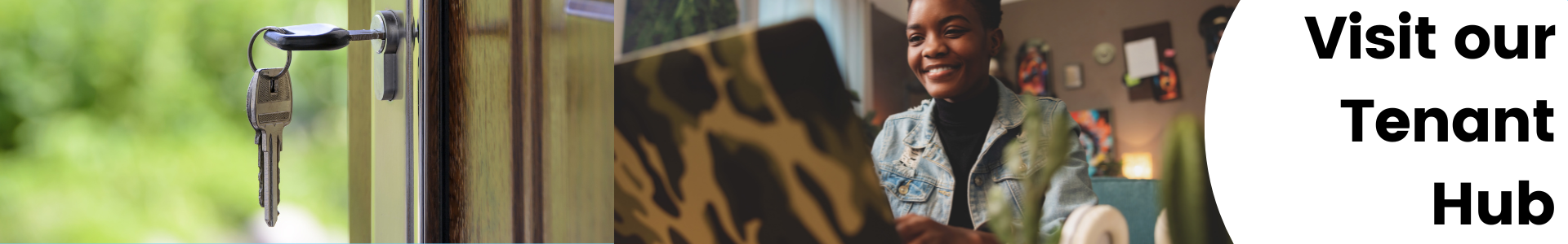 image of woman looking at a laptop and smiling